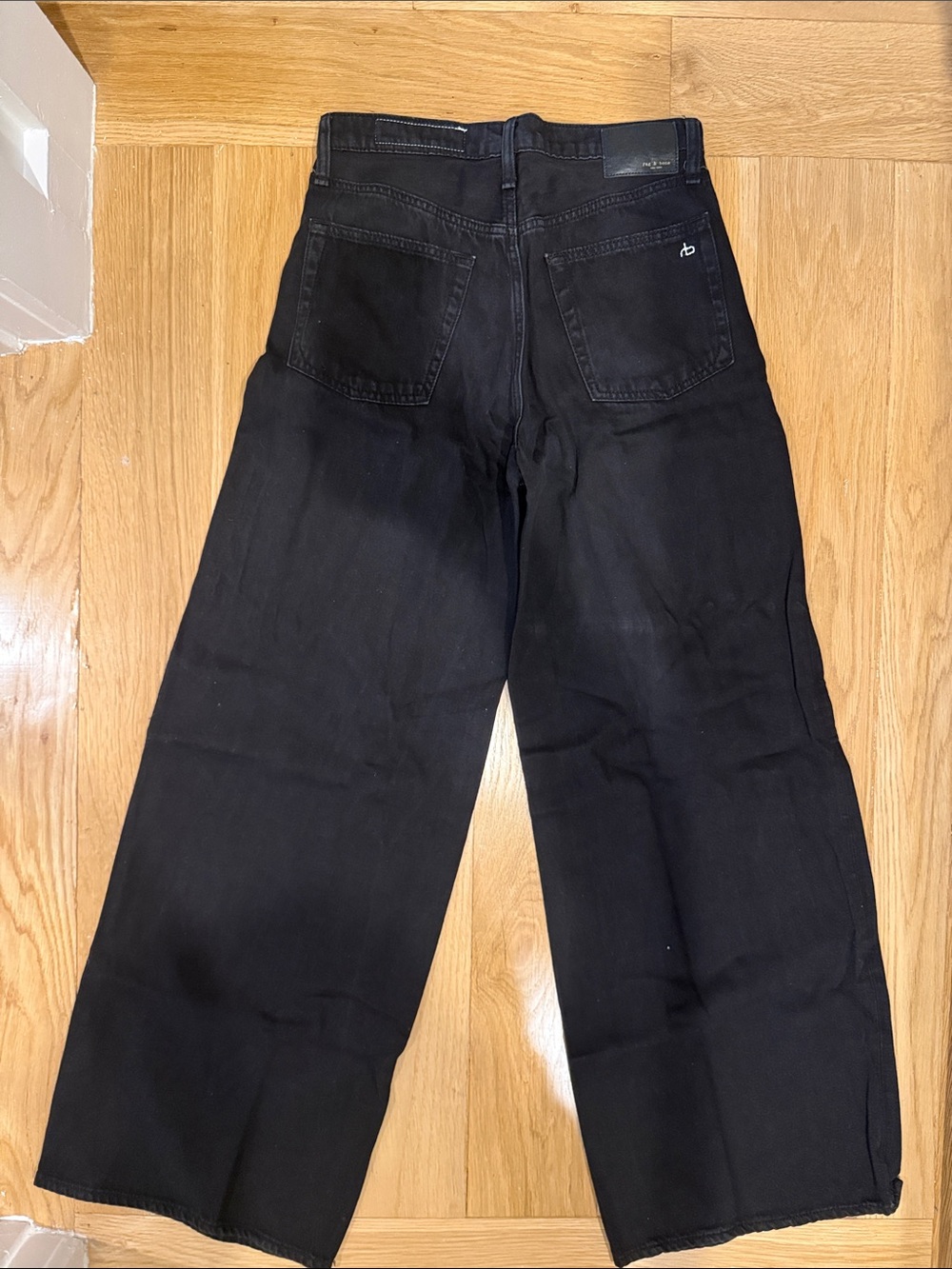 rag & bone Black Wide-Leg High-Rise Jeans - Picture 6 of 7